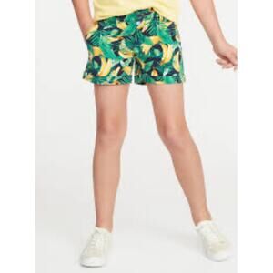 Old Navy Novelty Leaves Banana Lime Fruit Print Summer Shorts Yellow Juniors 16